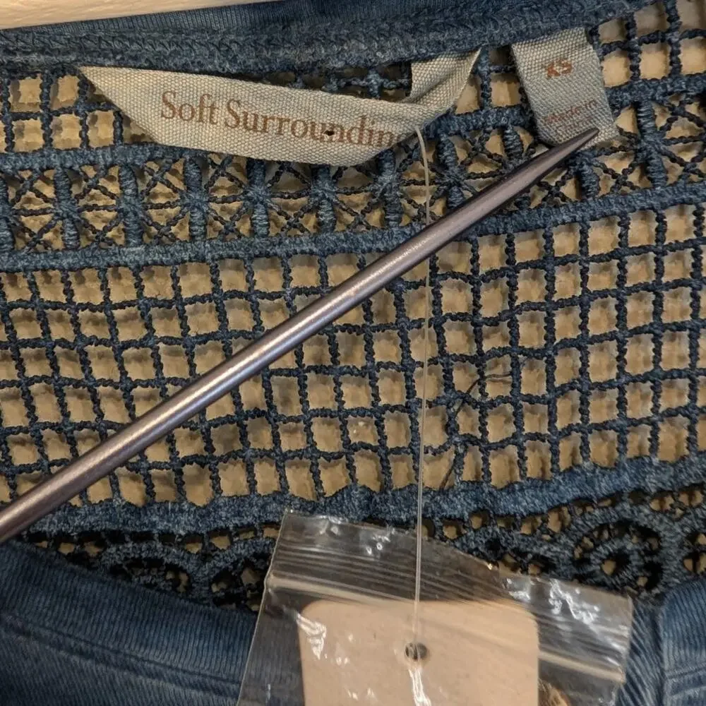 Soft Surroundings Ava Maxi Dress Saxony Blue Boho Lagenlook Coastal - XSize S - Picture 8 of 8